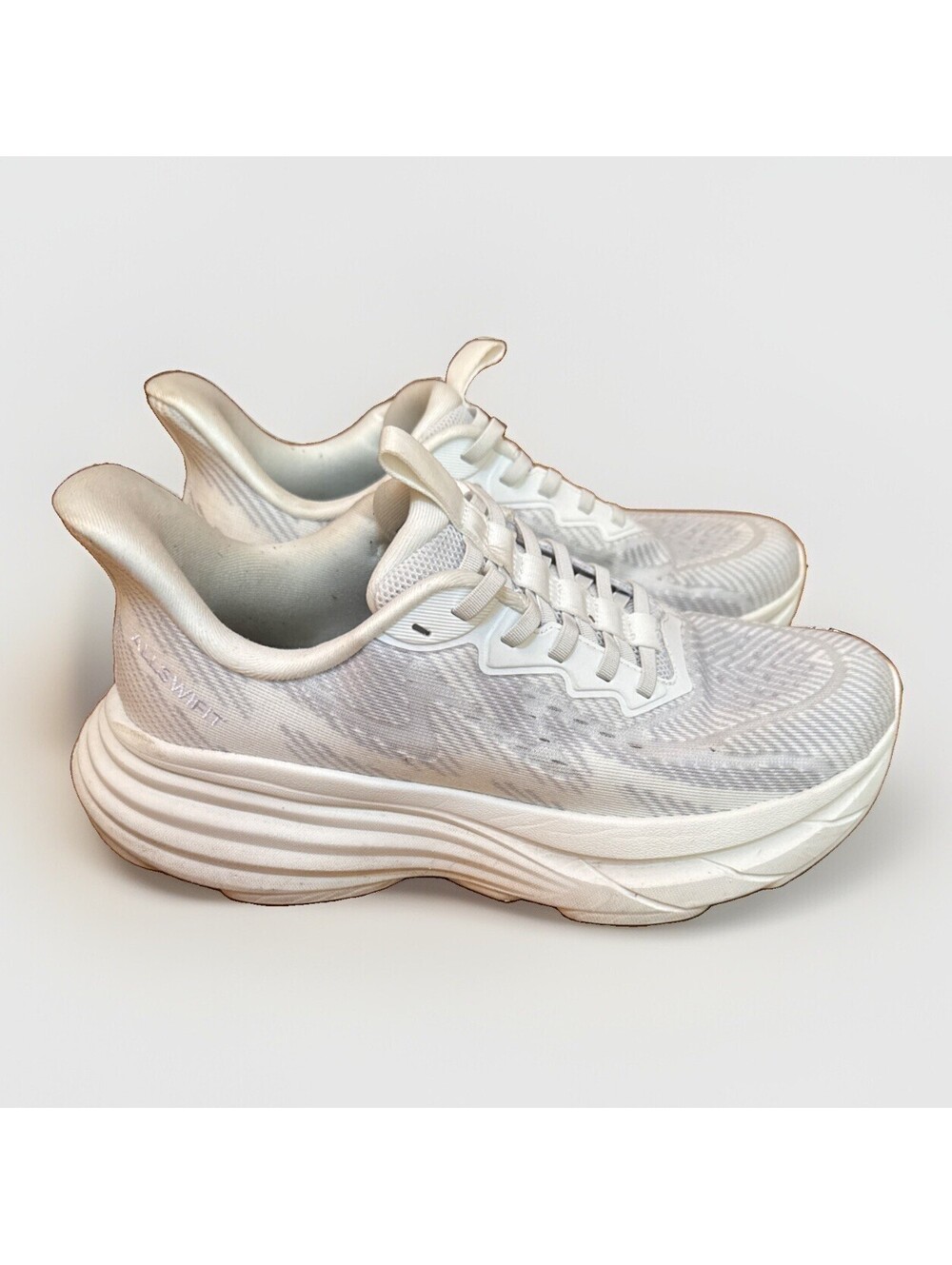 Women’s All Swift White Gray Athletic Running Walking Shoes Size 8.5